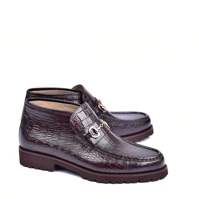 Corrente C03024-5786 Hornback Print Boots Brown Gold BKL