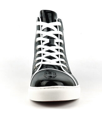 Encore By Fiesso FI-2416 Black Patent Leather High Top Sneaker