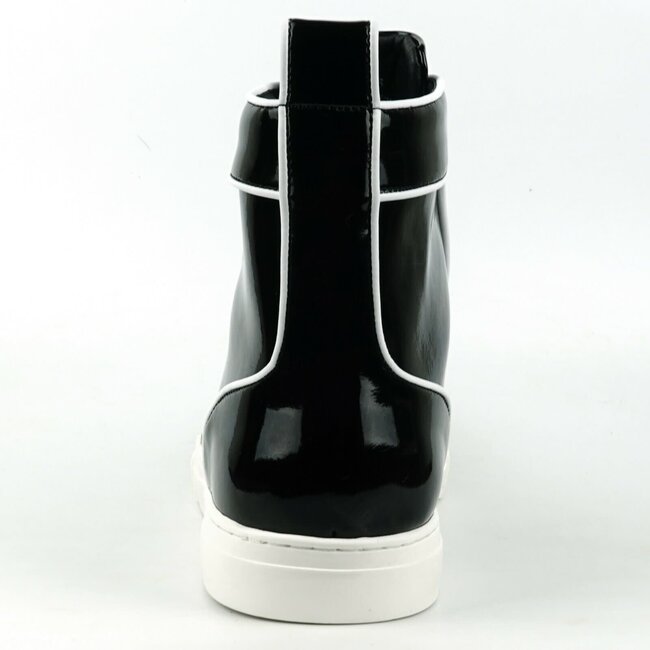 Encore By Fiesso FI-2416 Black Patent Leather High Top Sneaker