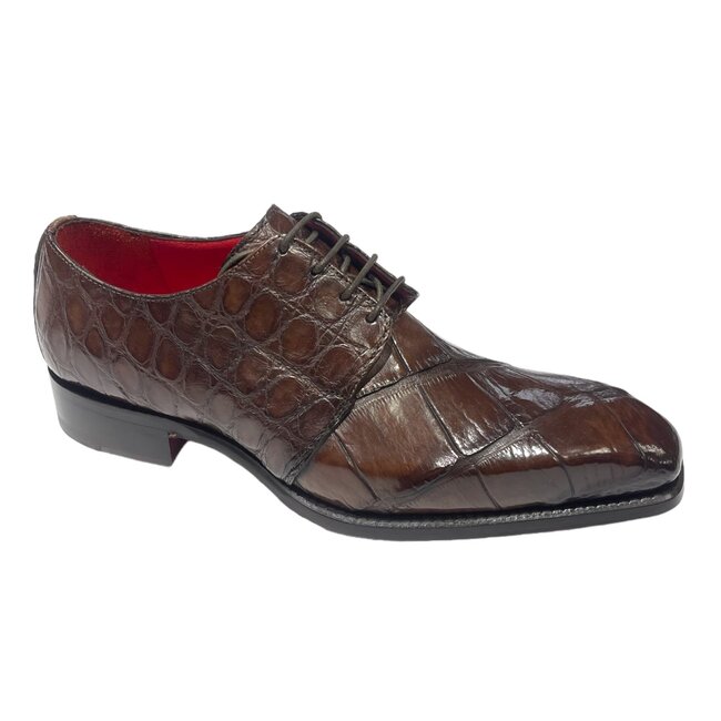 Fennix Blake Alligator Derby Shoes Brown