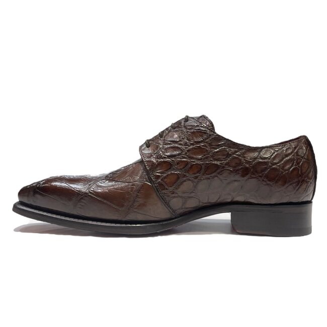Fennix Blake Alligator Derby Shoes Brown