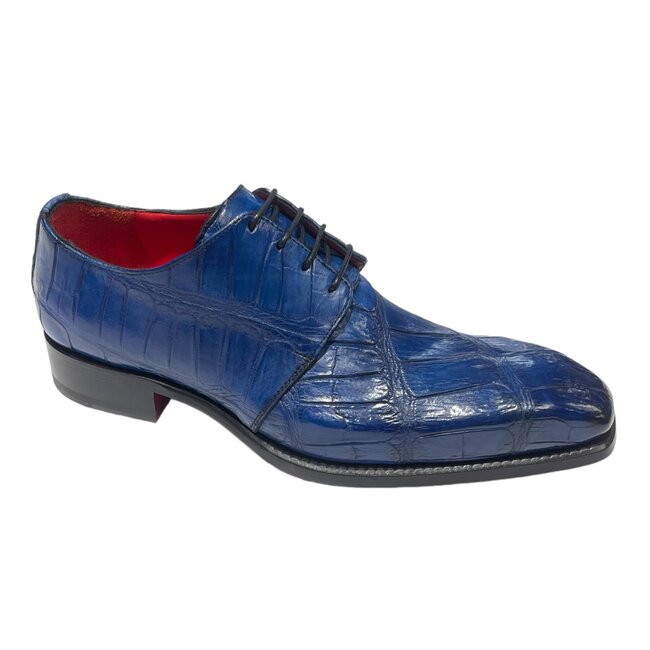 Fennix Blake Alligator Derby Shoes Navy Blue "Blake"