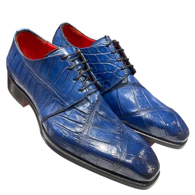 Fennix Blake Alligator Derby Shoes Navy Blue "Blake"