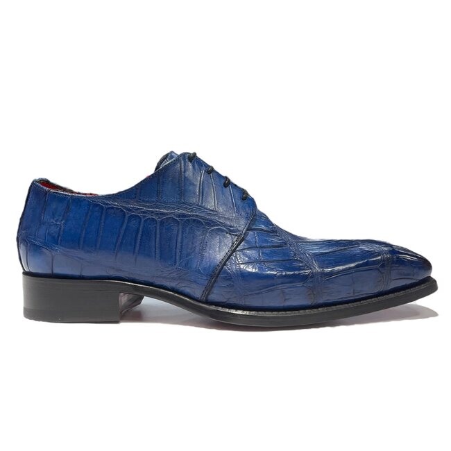 Fennix Blake Alligator Derby Shoes Navy Blue "Blake"