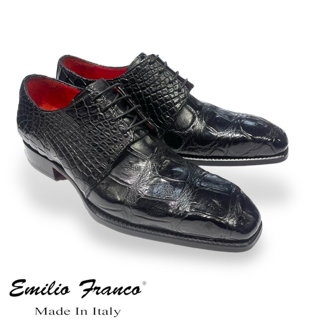 Fennix Blake Genuine Alligator Derby Shoes Black