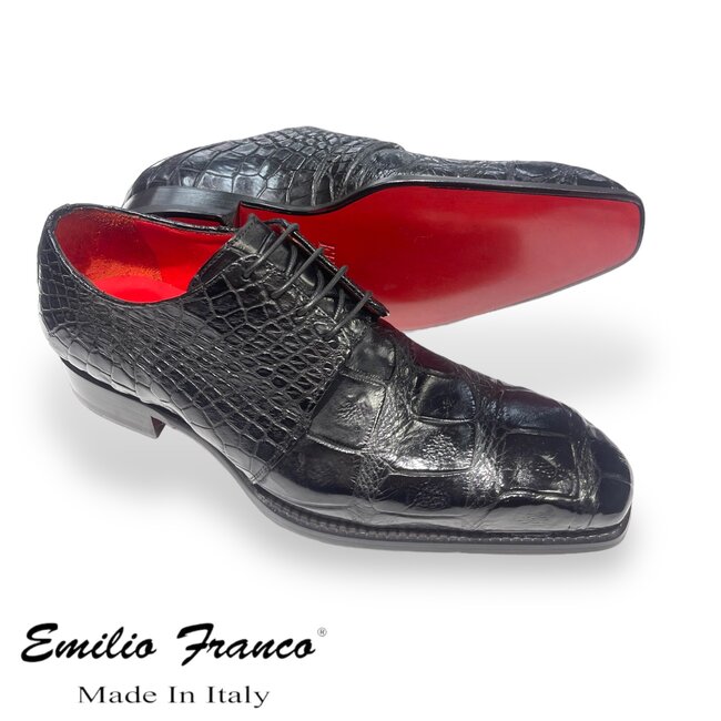 Fennix Blake Genuine Alligator Derby Shoes Black