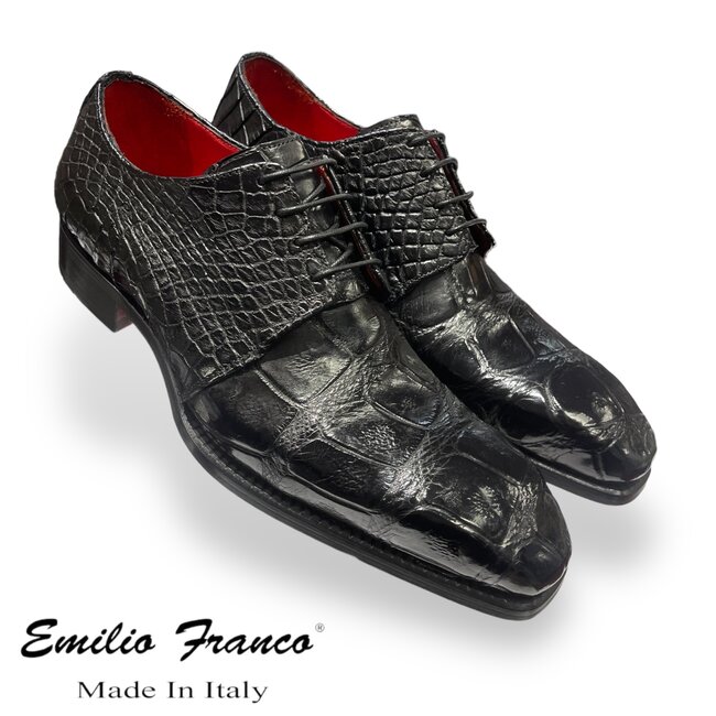 Fennix Blake Genuine Alligator Derby Shoes Black