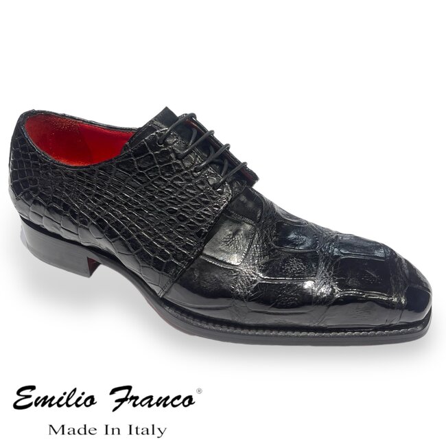 Fennix Blake Genuine Alligator Derby Shoes Black