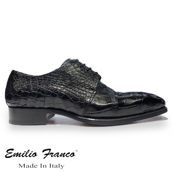 Fennix Blake Genuine Alligator Derby Shoes Black