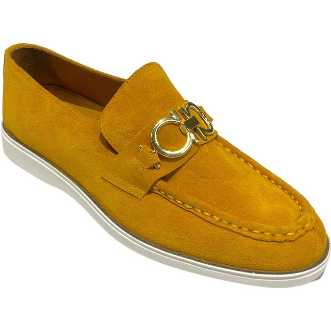 Sigotto Men's Shoes Purple Suede Leather G Buckle Loafers (6524)