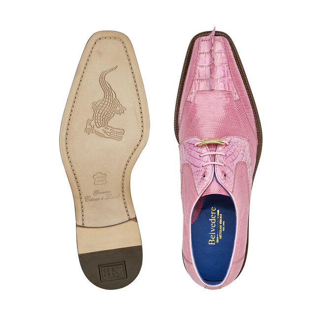 Belvedere Men's White Valter 1480 Shoes Exotic , Pink