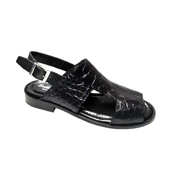 Fennix Diego Men's Sandal  Black Genuine Alligator (FX1077)