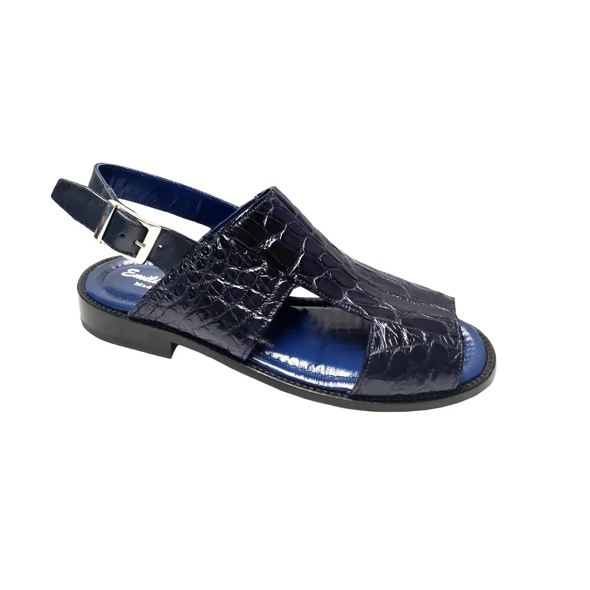 Fennix Diego Men's Navy Alligator Exotic Sandals (FX1078