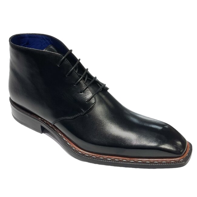 Emilio Franco Rocco Men's Shoes Black Calf-Skin Leather Boot, (EF2907)