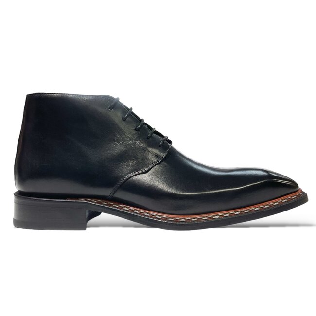 Emilio Franco Rocco Men's Shoes Black Calf-Skin Leather Boot, (EF2907)