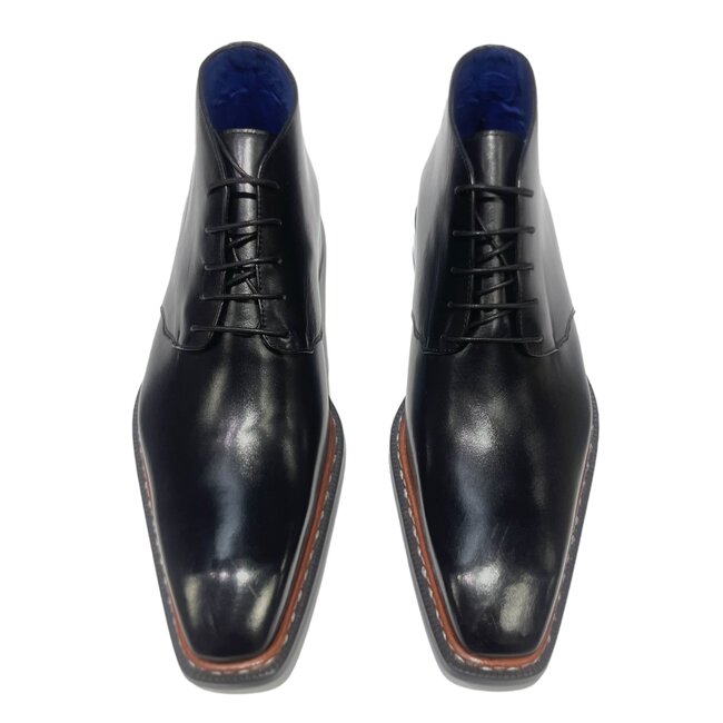 Emilio Franco Rocco Men's Shoes Black Calf-Skin Leather Boot, (EF2907)