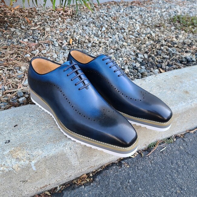 Carrucci Calfskin Rubber Soled Wholecut Oxford Shoes KS515-33T