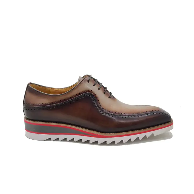 Carrucci Bicycle, Toe Brogue Oxford two tones with lightweight sole