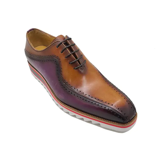 Carrucci Bicycle, Toe Brogue Oxford two tones with lightweight sole