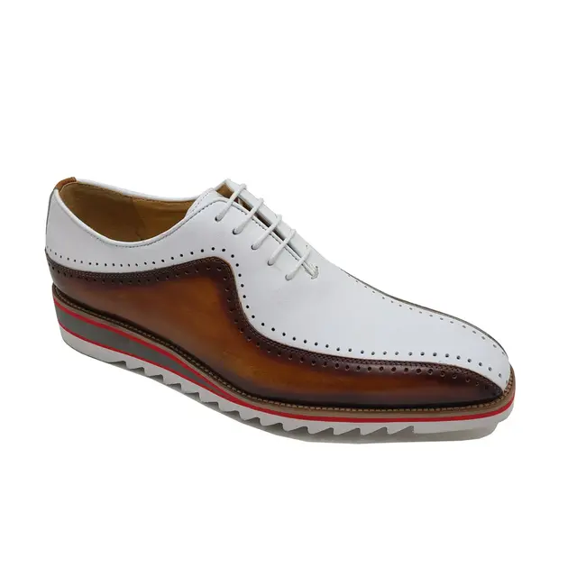 Carrucci Bicycle, Toe Brogue Oxford two tones with lightweight sole