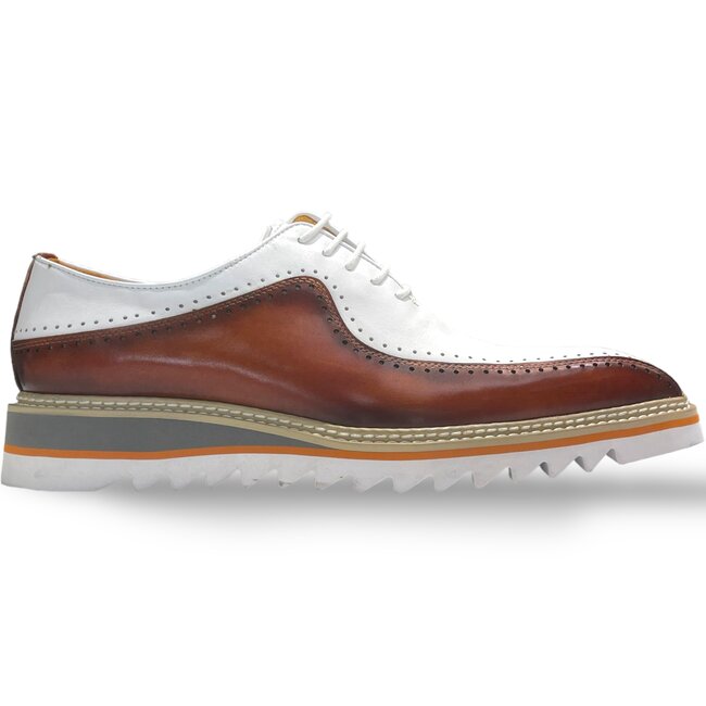 Carrucci Bicycle, Toe Brogue Oxford two tones with lightweight sole