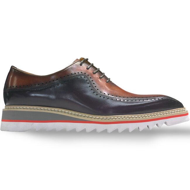 Carrucci Bicycle, Toe Brogue Oxford two tones with lightweight sole