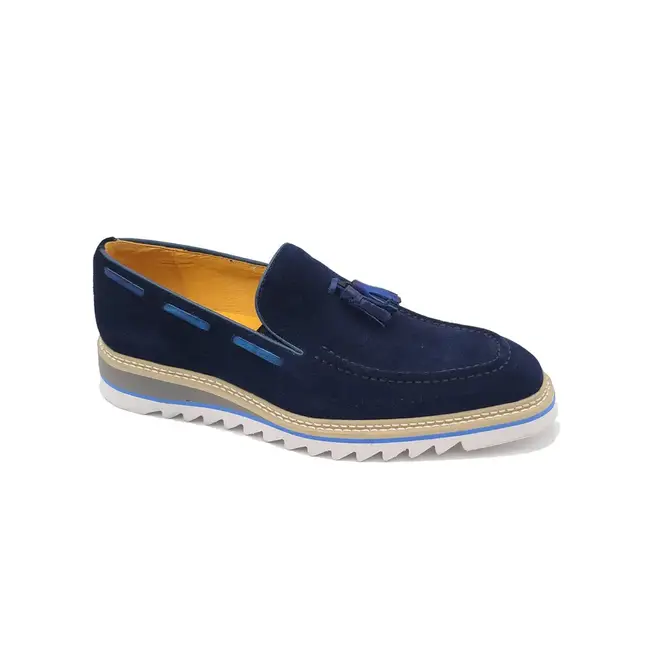 Carrucci Venetian Suede Loafer  Calfskin With Tassel