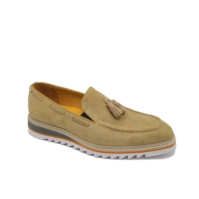 Carrucci Venetian Suede Loafer  Calfskin With Tassel