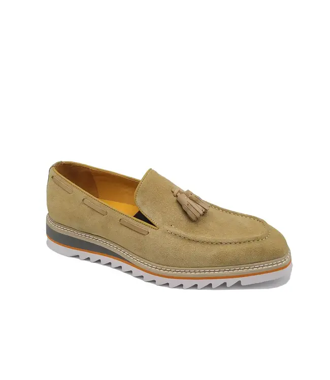 Carrucci Venetian Suede Loafer  Calfskin With Tassel