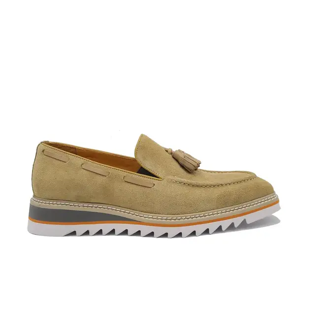 Carrucci Venetian Suede Loafer  Calfskin With Tassel