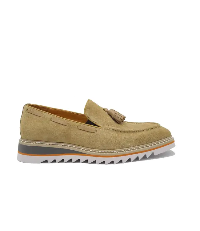 Carrucci Venetian Suede Loafer  Calfskin With Tassel