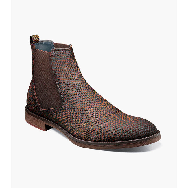 Kayden Plain Toe Chelsea Boot Navy & Brown