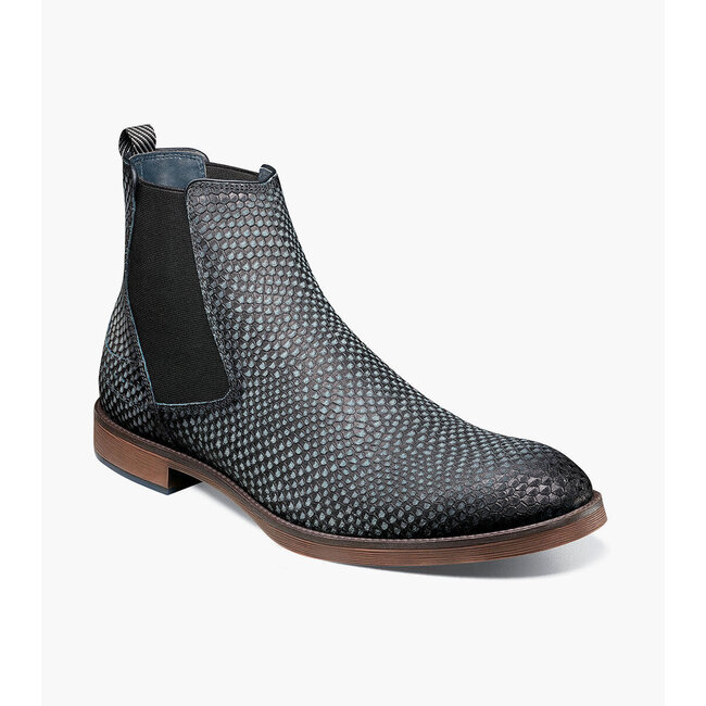 Stacy Adams Kayden Plain Toe Chelsea Boot Navy & Brown