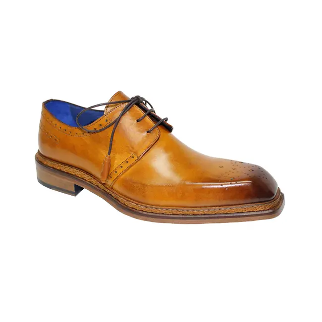 Emilio Franco "Lando" Premium Italian Leather Black Dress Shoes For Men