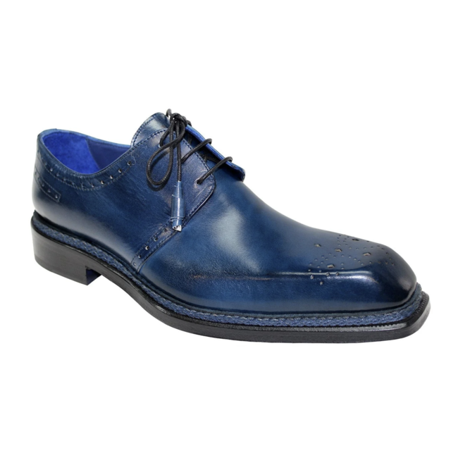 Emilio Franco "Lando" Premium Italian Leather Black Dress Shoes For Men