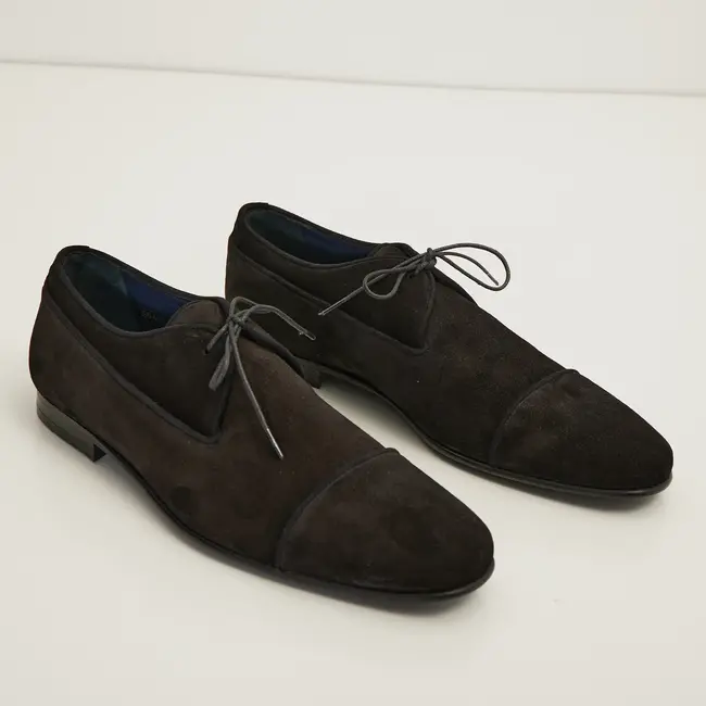 N° D1016 THE FORMAL LEATHER CAP TOE DERBY SHOES - LIGHT PINK SUEDE