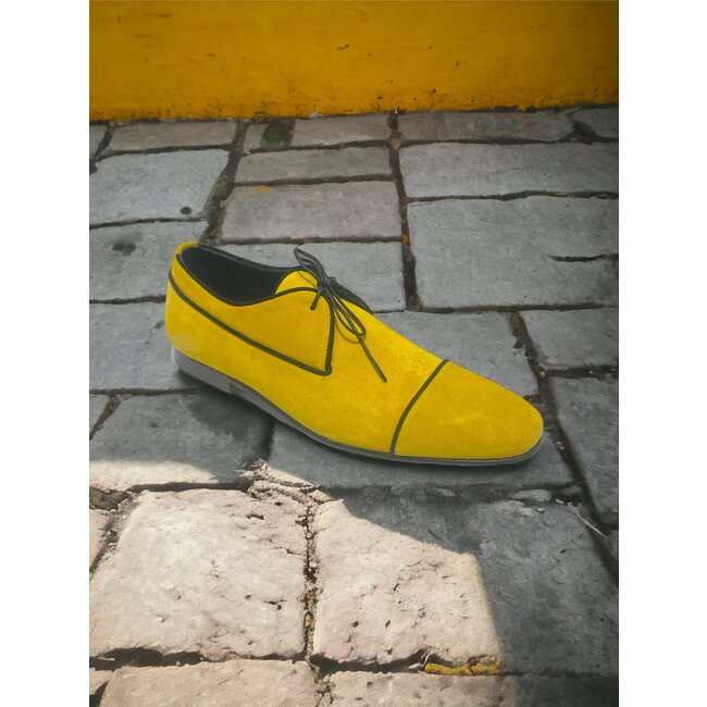 N° D1016 THE FORMAL LEATHER CAP TOE DERBY SHOES - LIGHT PINK SUEDE