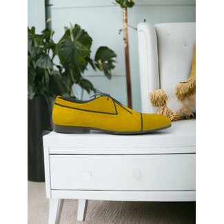 N° D1016 THE FORMAL LEATHER CAP TOE DERBY SHOES - LIGHT PINK SUEDE