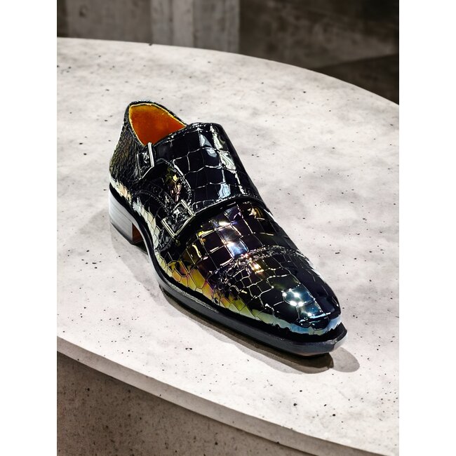 Mister Monk-Straps Black Iridescent Men's Shoes