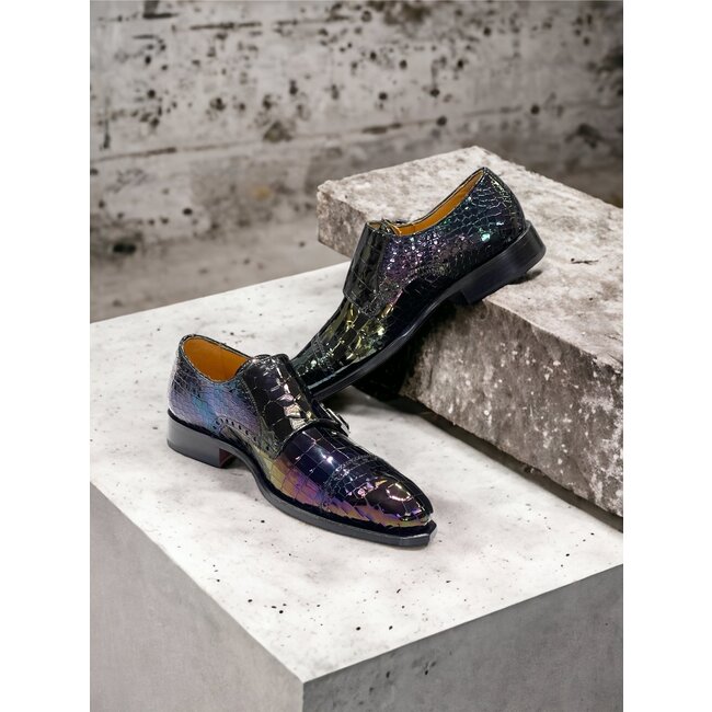 Mister Monk-Straps Black Iridescent Men's Shoes