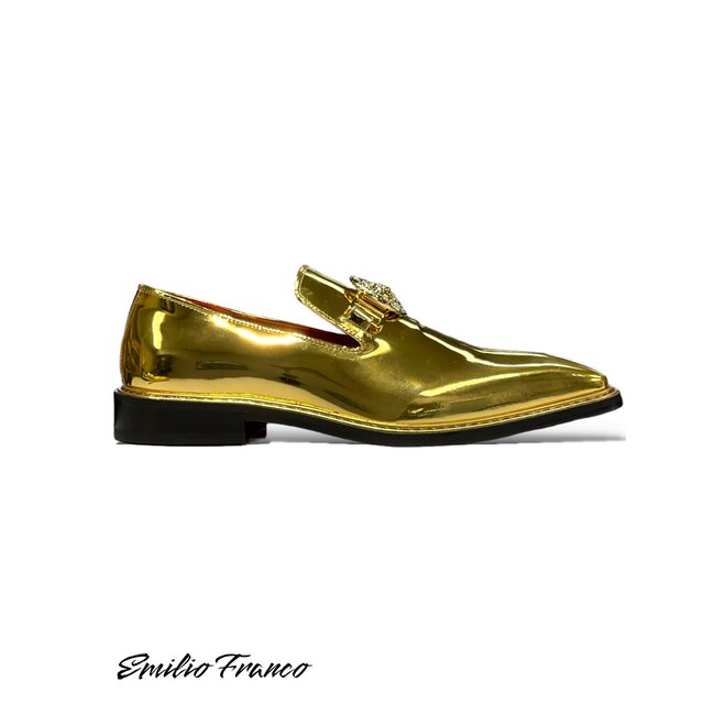 Emilio Franco EF335 Men's Shoes Calf-Skin Gold Mirror Finish Loafer