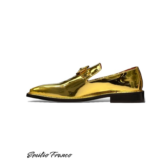 Emilio Franco EF335 Men's Shoes Calf-Skin Gold Mirror Finish Loafer