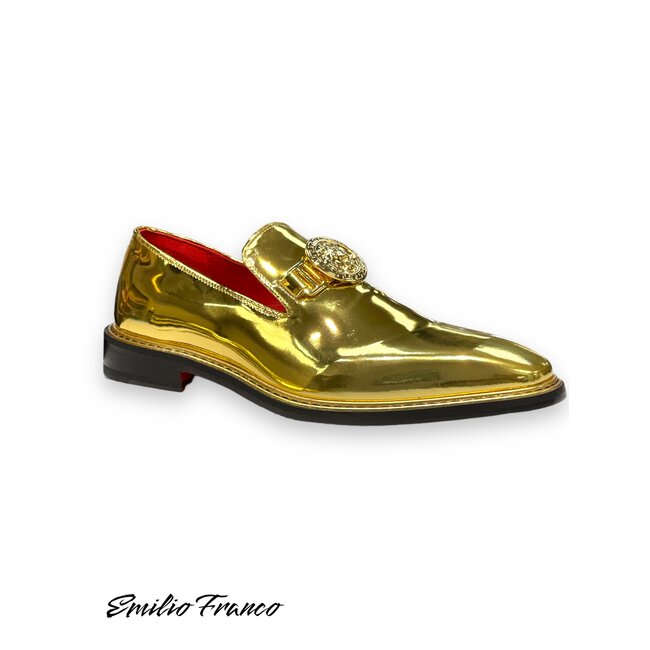 Emilio Franco EF335 Men's Shoes Calf-Skin Gold Mirror Finish Loafer