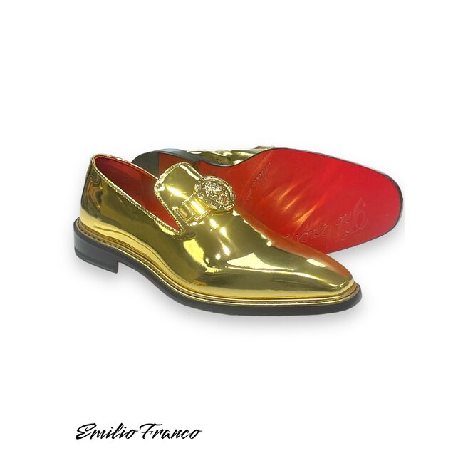 Emilio Franco EF335 Men's Shoes Calf-Skin Gold Mirror Finish Loafer