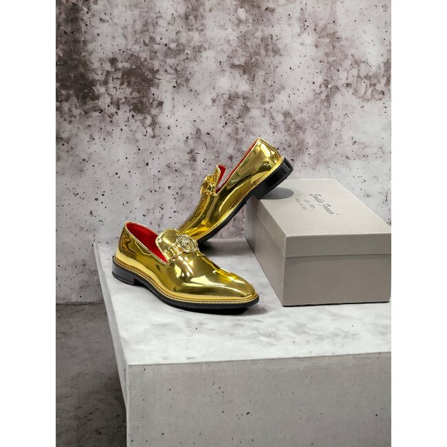 Emilio Franco EF335 Men's Shoes Calf-Skin Gold Mirror Finish Loafer