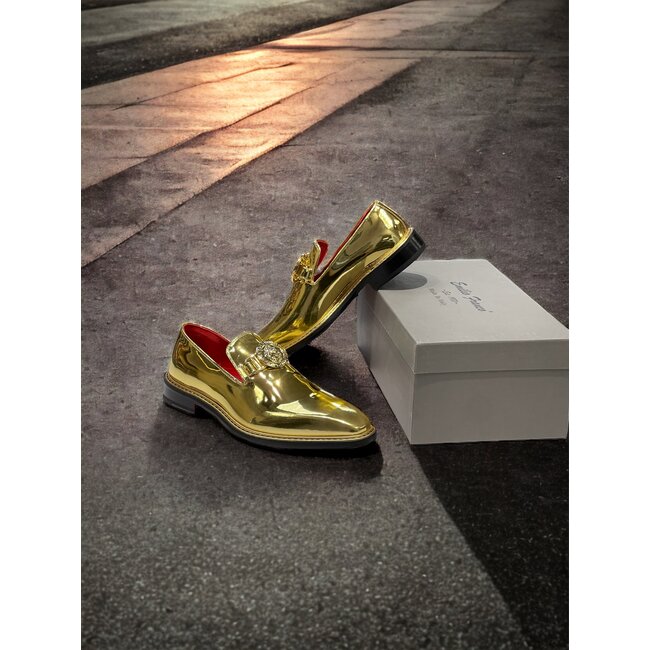 Emilio Franco EF335 Men's Shoes Calf-Skin Gold Mirror Finish Loafer