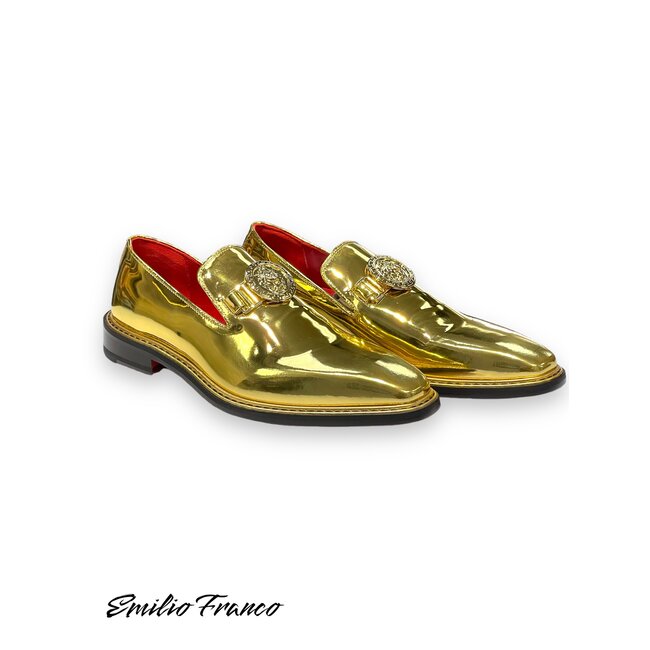 Emilio Franco EF335 Men's Shoes Calf-Skin Gold Mirror Finish Loafer
