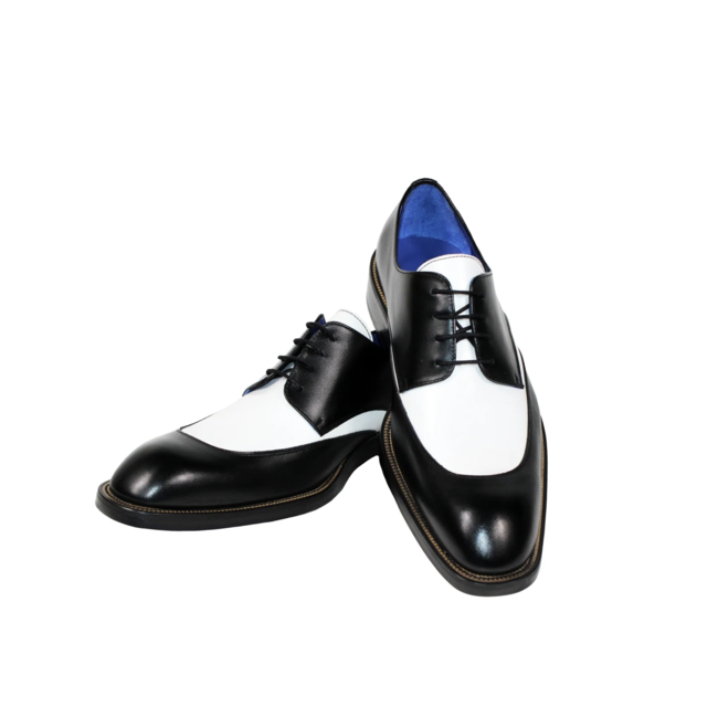 Emilio Franco Cosimo Men's Shoes Black/White  Calf-Skin Oxfords (EF1158)