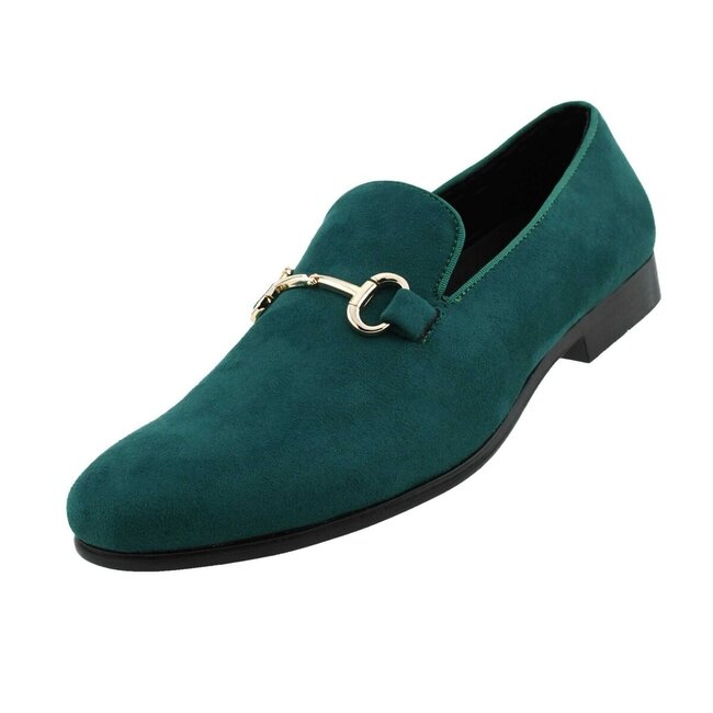 Amali Bradford - Microfiber Men's Slip-On Loafer with Gold Bit