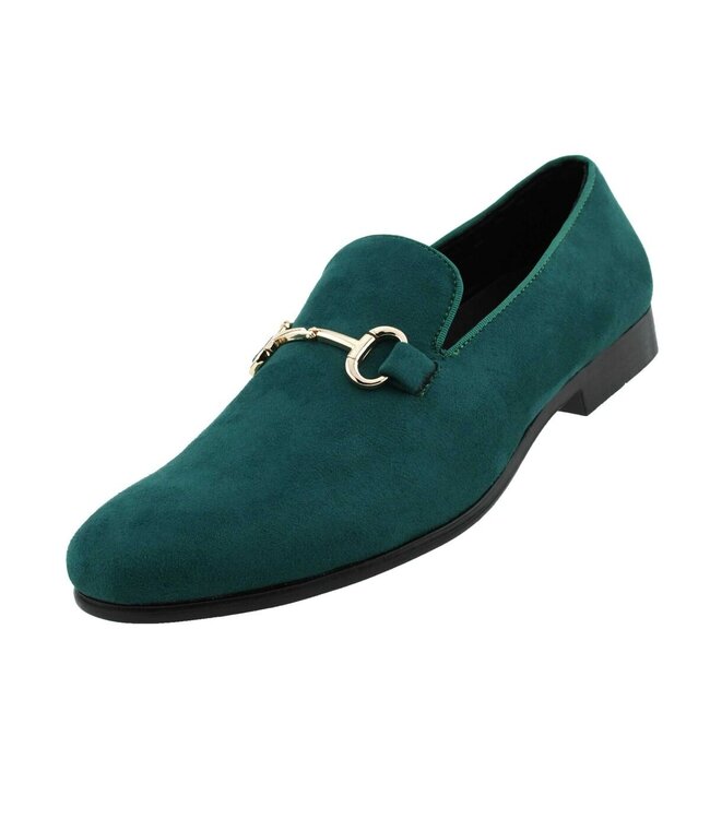 Amali Bradford - Microfiber Men's Slip-On Loafer with Gold Bit